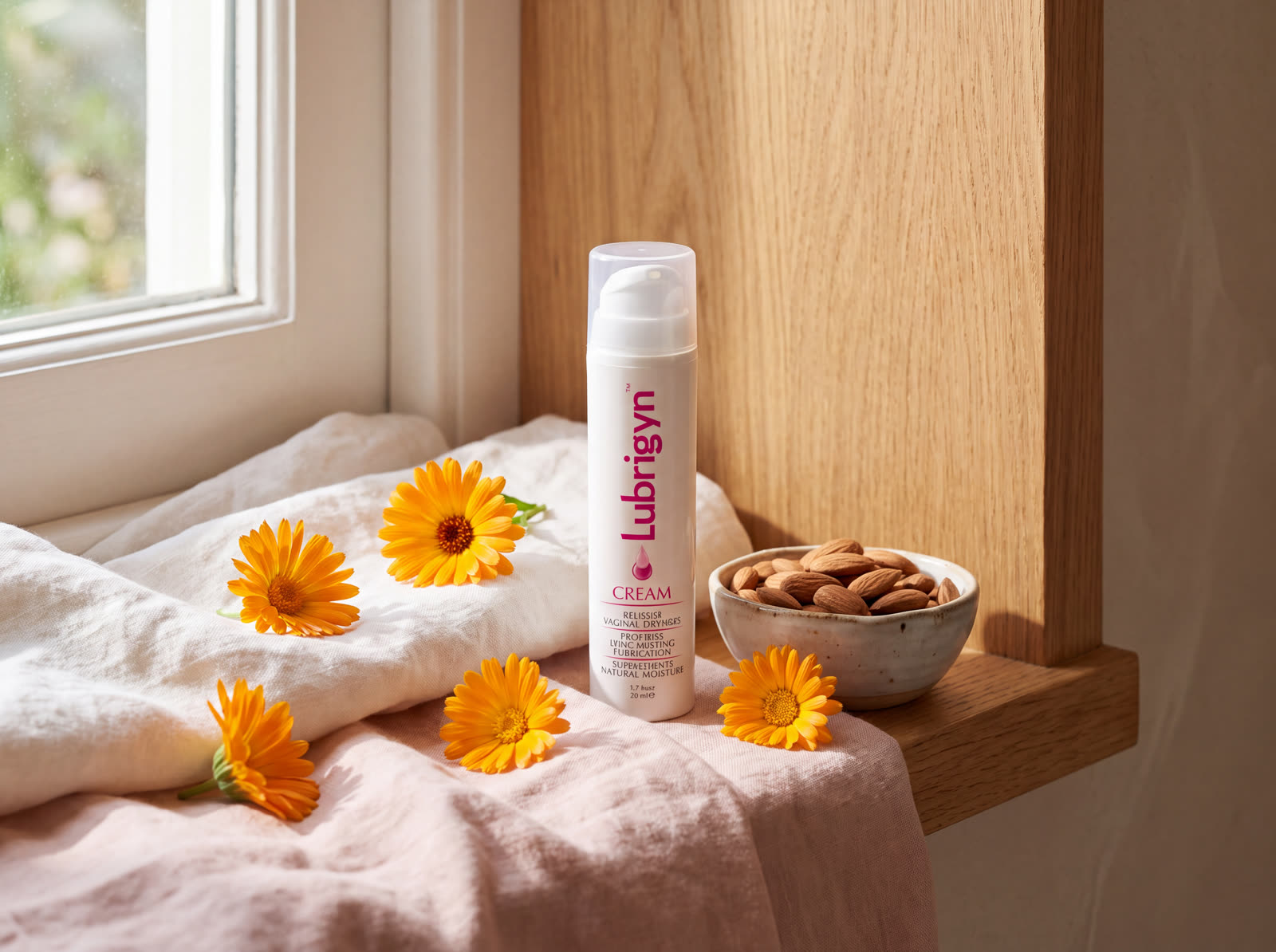 Lubrigyn Cream on silk